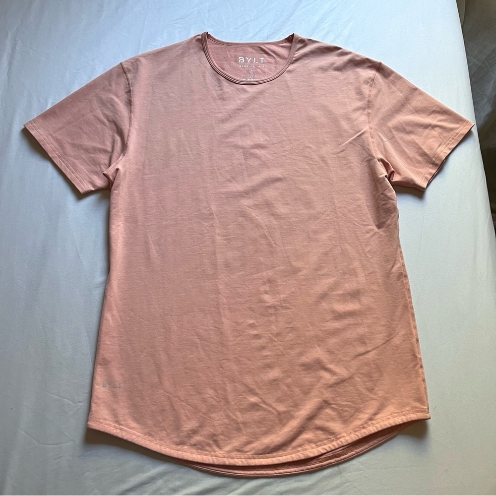 BYLT‎ pink crop cut short sleeve crew knit neck T-shirt